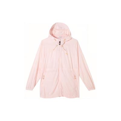 UV Windbreaker Solid Color Casual Woven Hooded Long Sleeve Jacket Women Jackets Light-Pink 628375-67