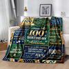 Vintage 100th Birthday Celebration Blanket Comfortable Suitable for Office Chair Picnics All-Season Use Stylish Decor