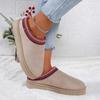Women Warm Suede Snow Boots Autumn Winter Woman Slip On Platform Boats Close Toe Hair Half Slipper Female Cotton Shoes