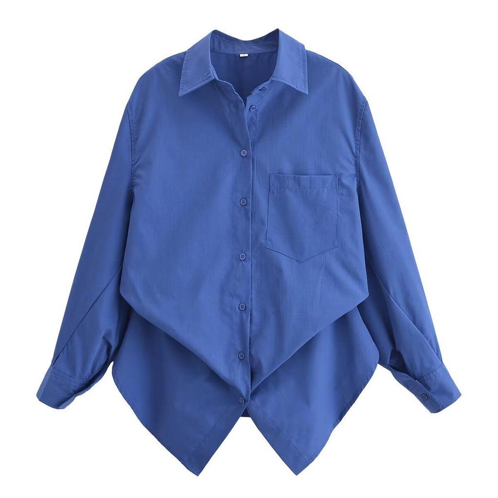 2024 Winter Women's European & American Batwing Sleeve Striped Shirt