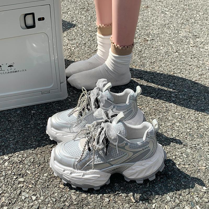 Lær høyere plattform pappa sko dame vår nye populære sko damesko damesneakers