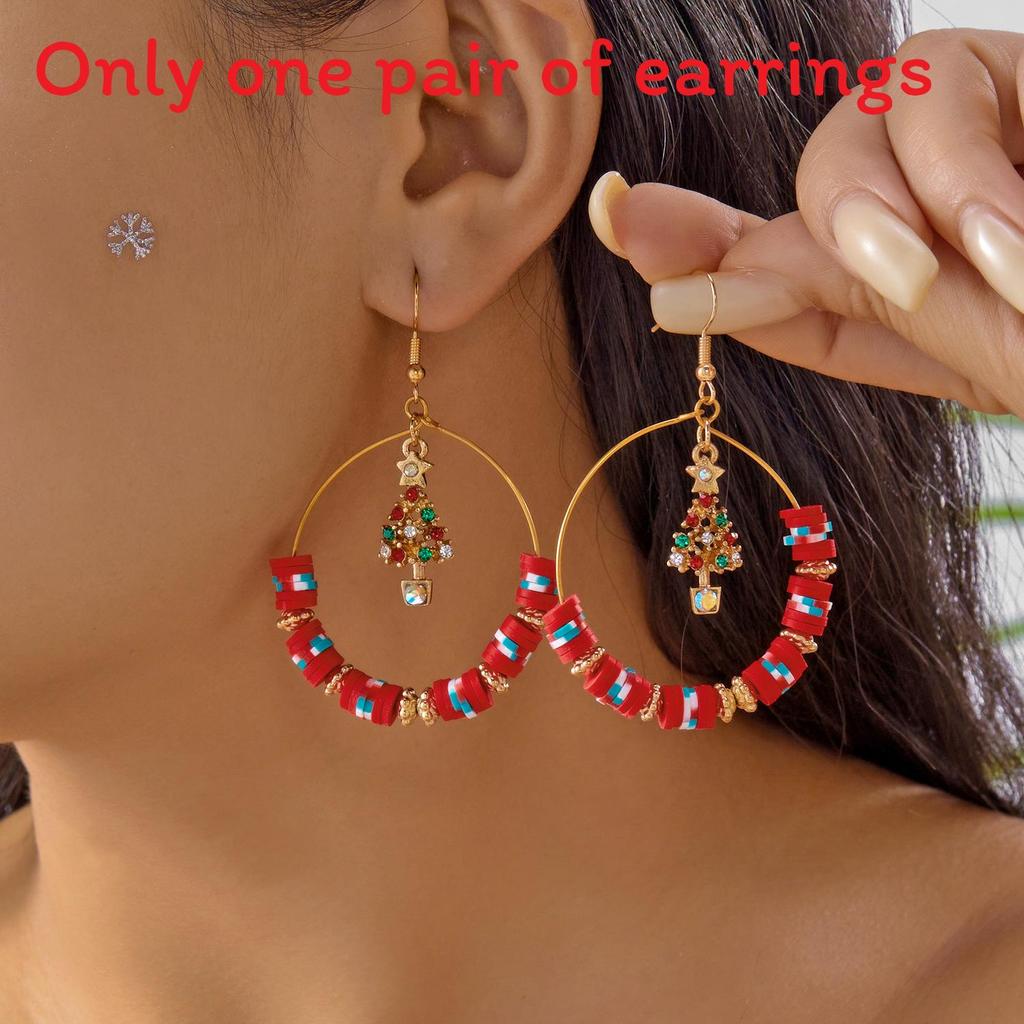 Christmas Earrings With Bell Pendant Alloy Holiday For Women And Men