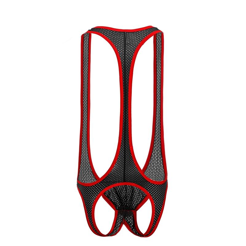 Sexy Mesh Bodysuit Jockstrap Bodywear Erotic Teddies Underwear Wrestling Singlet Leotard Jumpsuits Suspender For Men/Gay