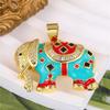 Women's Gold-Plated Bear Necklace with Zircon and Titanium Steel Clavicle Chain