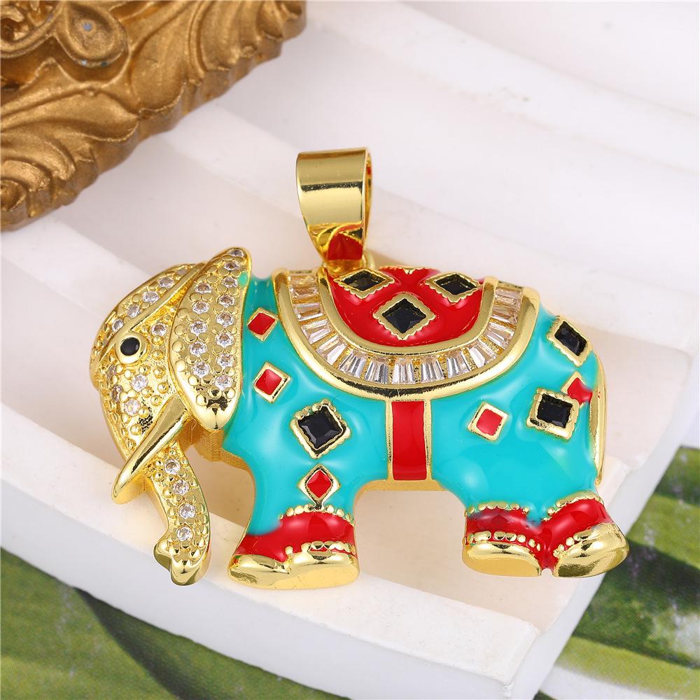 Women's Gold-Plated Bear Necklace with Zircon and Titanium Steel Clavicle Chain