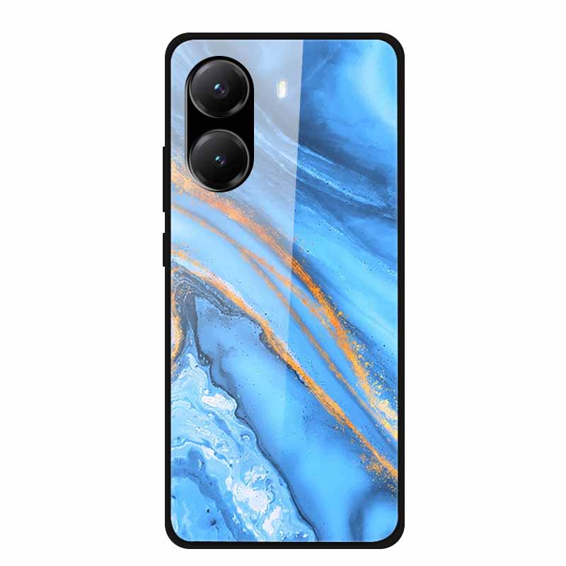 Tempered Glass Case For Poco X7 Pro Back Cover PC Hard Shockproof Cases for Xiaomi PocoX7 Pro Funda Marble Texture Fashion Coque