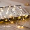 20led Hanging 2m Christmas Lights Snowflake Candy Cane Xmas Tree Powered Battery