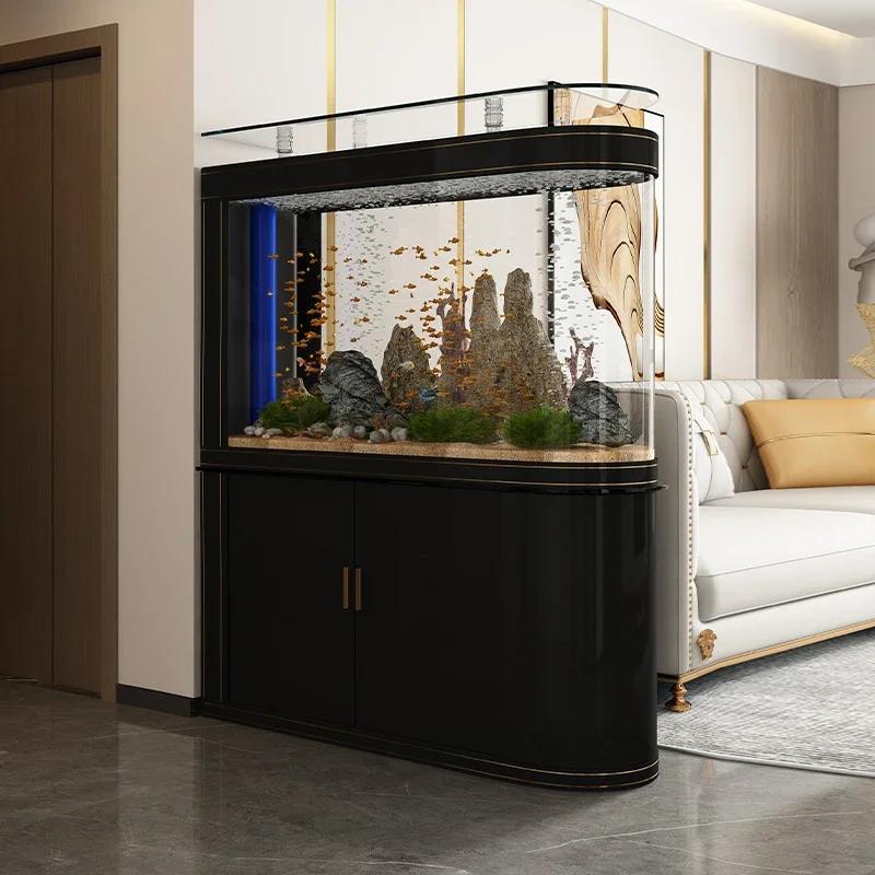 HLZ bottom filter living room floor-to-ceiling household water-free partition screen fish tank