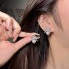 Autumn And Winter Snowflake Pearl Earrings Women'S Light Luxury Temperament Earrings Design Sense Earrings
