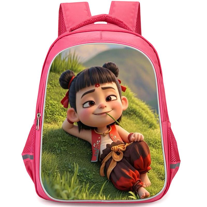 Nezha 2 Mo Tong Nao Hai Ao Bing Girls School Backpack Lightweight Oxford Bookbag Large Capacity For Elementary Students