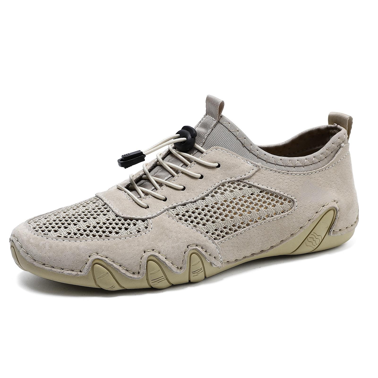 

Popular summer men s casual sports shoes large size sewn leather mesh shoes octopus men s shoes lazy shoes 37