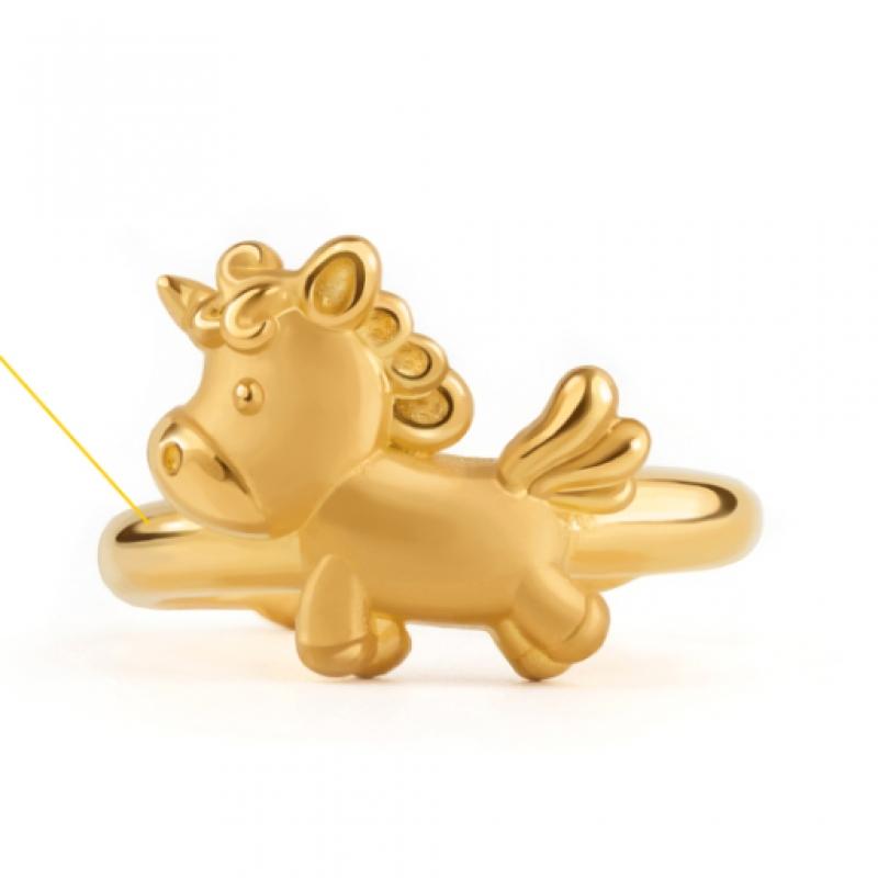 Porti Solid Gold 24k 1g Unicorn Stone Ring Year Of The Horse
