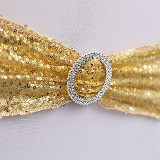 Potah na židli Poutavá elasticita Vynikající mašle na opěradle židle Sequinová stuha Párty dekorace