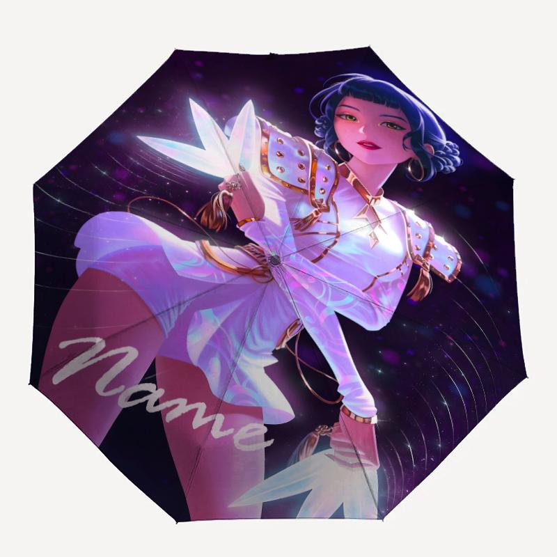 Spersonalizowany Parasol z Nadrukiem K-KPop Demon Hunters - Automatyczne Otwieranie/Zamykanie, Ośmiorzutowy Wytrzymały Stelaż, Automatycznie Składany Parasol