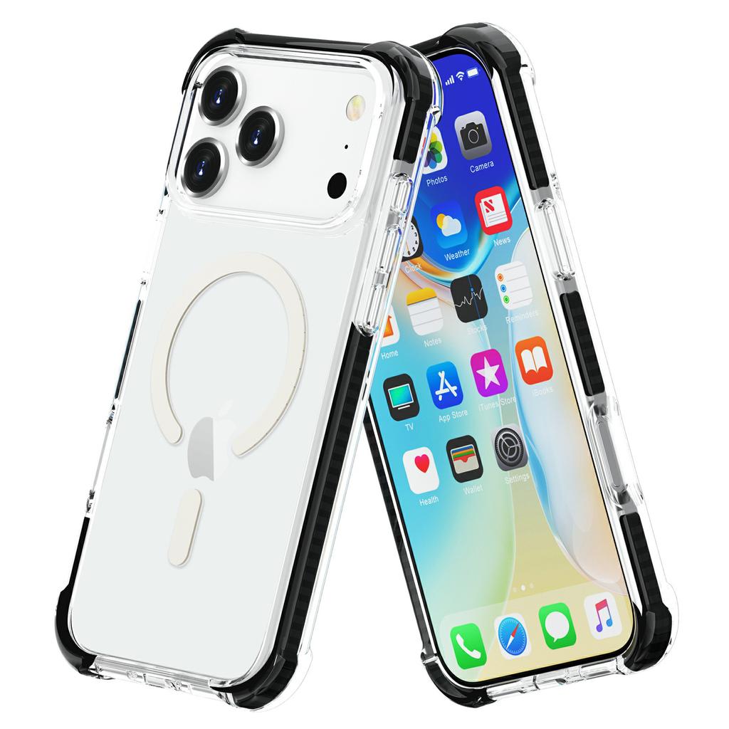 For iPhone 17 Pro Case Compatible with MagSafe Reinforced Corners TPU + Acrylic + TPE Phone Cover