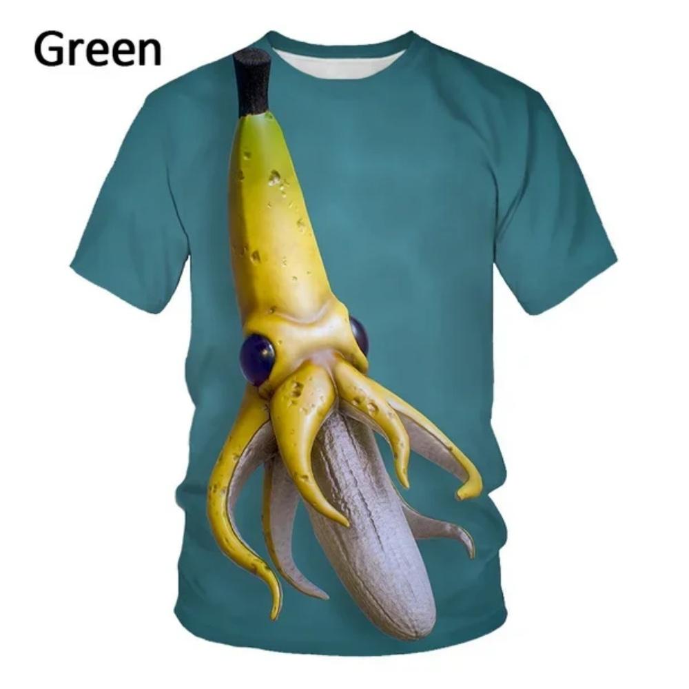 Funny Summer T-Shirt Round Neck Tops Fashion Casual Short Sleeve New Design Banana 3D Print Men's Cool T-Shirt Unisex Clothing