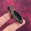 Black Tourmaline Rough Gemstone Pendant Copper Wire Wrapped Handmade Jewelry