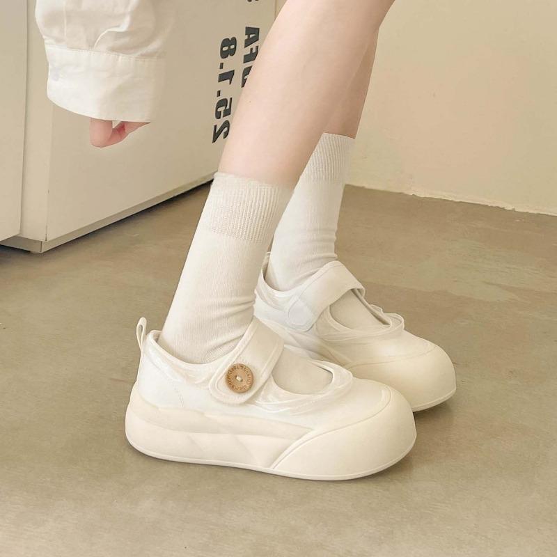 Women S White Lace Velcro Platform Mary Jane Sneakers For Students