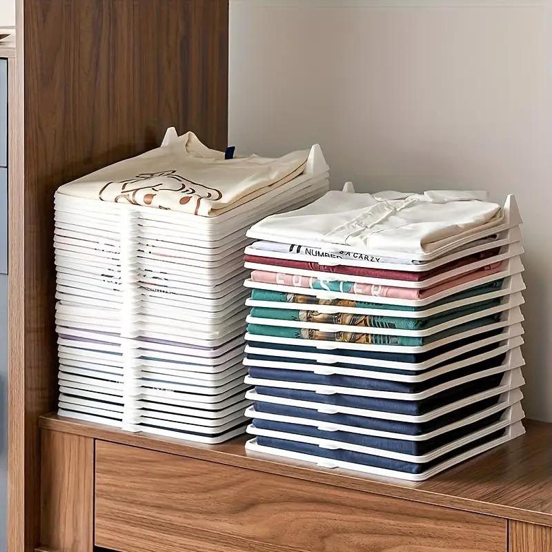 Plastic Clothes Folding Board T Shirt Organizer Anti Wrinkle Wardrobe Closet Storage Rack