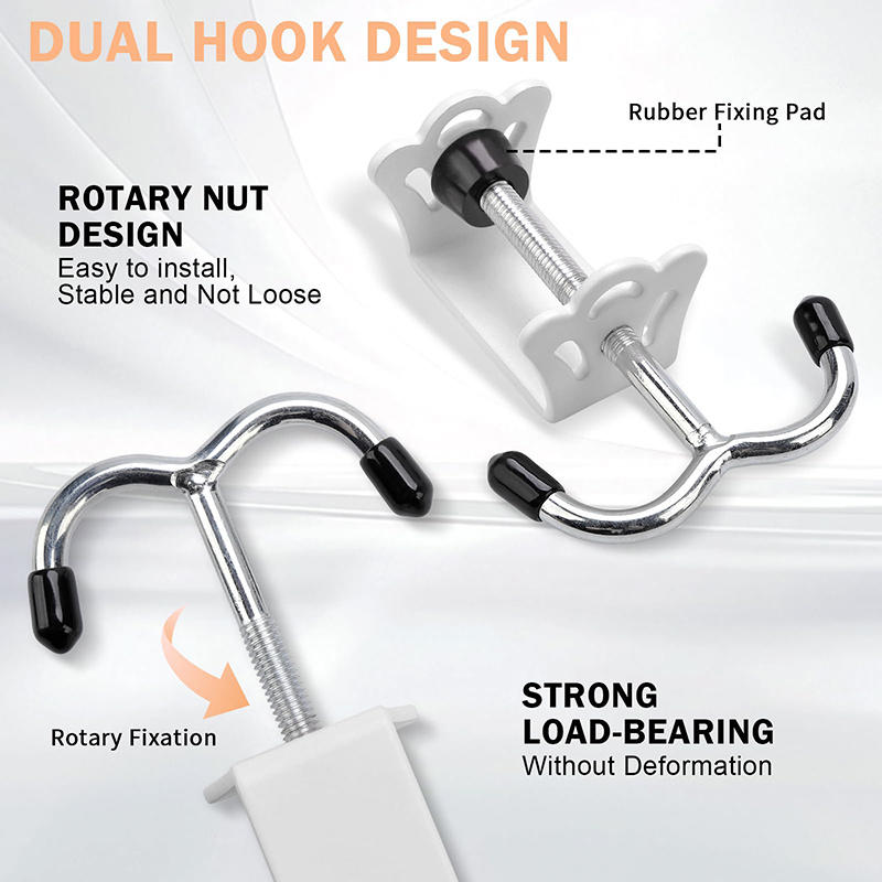 Removable Student Bag Hook No-Drill Strong Adhesive Hanger for Desk Side Portable Desktop Bag Holder for School Supplies