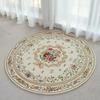 Round Floral Carpet Mat Rug Flower Vine Pattern Elegant Vintage Soft Non-slip Home Decoration Living Room Bedroom Indoor Decor