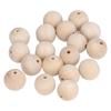 50pcs Natural 30mm Diameter Wooden Beads Ball Shaped Large Hole Wood Drawer Pulls Wood Cabinet Knobs For Crafts