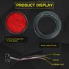 4Pcs 4" Round Red LED Trailer Tail Lights, Grommet Plug 12 LED Waterproof Stop Turn Signal Stop Brake Trailer Lights For Tractor Truck Bus Lorries
