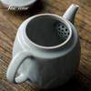 Sky Blue Ru Porcelain Tea Infuser Teapot Relief Ceramic Tea Brewing Kettle Tea Teapots With Filter Chinese Puer Tea Ceremony