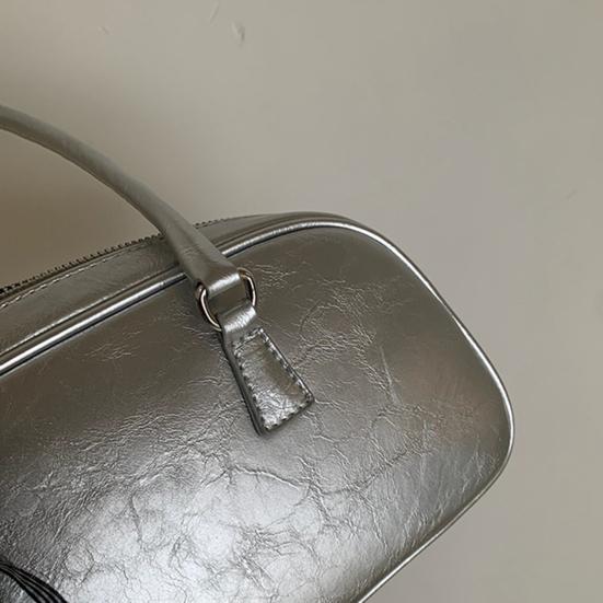 Women Single Shoulder Bag Faux Leather Waterproof Large Capacity Solid Color Casual Zipper Ladies Girls