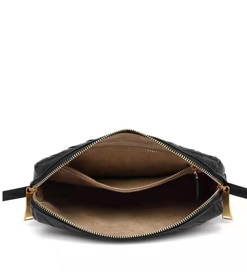 Borsa a spalla intrecciata a mano in pelle di pecora Baodiejia - Stile coreano alla moda, Classica borsa messenger versatile