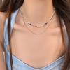 Color Beaded Broken Silver Necklace Women's Summer Light Luxury Collarbone Chain Neck Chain Accessories