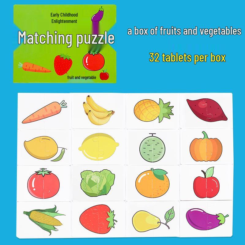 Handmade Educational Matching Cards & Puzzles for Toddlers (Ages 1-3) - Boost Literacy & Intelligence for Boys & Girls