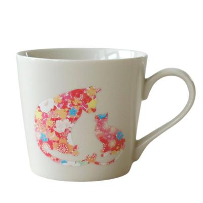 Als mystische Tasse, die ihre Farbe ändert, mit Takagi Keramik Katzen, die sich ansehen, Neugeborenen Weiß Tasse Tasse Hitzempfindliche Tasse Katzen Tasse