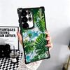 Summer Plants Green Leaf Plating Phone Case For Samsung Galaxy S24 S25 FE S26 Edge S23 Ultra S22 S21 Plus S20 Anti-Fall Airabag