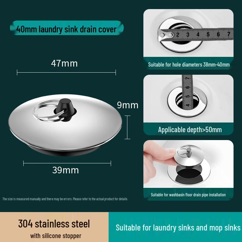 Uniwersalny Wodoodporny Korek do Odpływu Zlewu i Wanny - Zatyczka i Uszczelnienie do Prania, Basenów do Mopa i Więcej