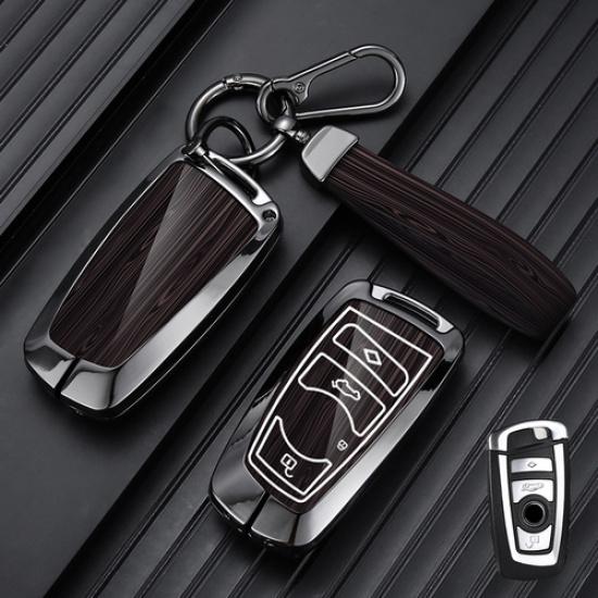 Aluminum Alloy Leather Car Key Case Cover For BMW F10 F15 X3 X4 X5 3 4 5 6 7 M5