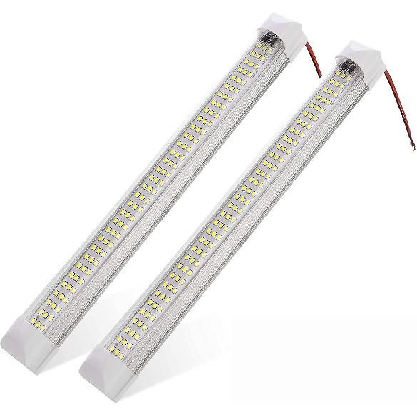12 Volt LED Lights Bar, Warm White 3000K 13.4 Inch 99 LED 5W 500 Lumens, LED Car Interior Light Strip with Switch for RV Van Boat Trailer Camper,