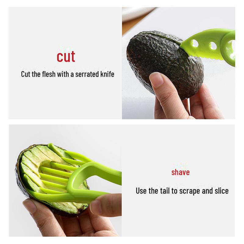 Cuchillo y rebanador doble para aguacate: Herramienta de cocina multifuncional