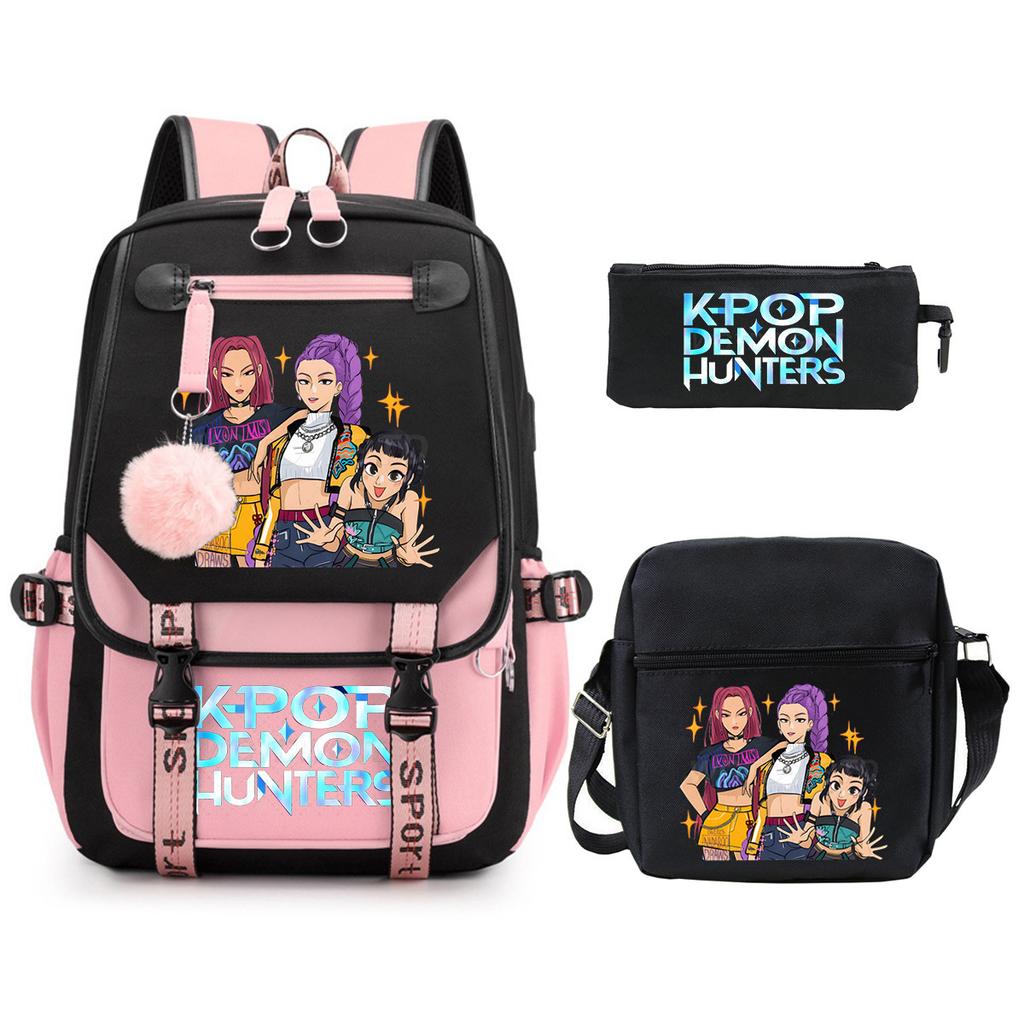 Peripheral Printed Children'S Backpack Large-Capacity Primary And Secondary School Student Leisure Schoolbag Three-Piece Set