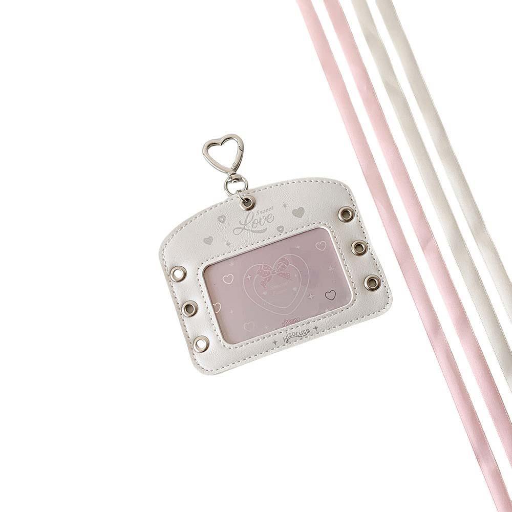 DIY Ballet Ribbon Korean Photocard Holder PU Card Cover Idol Card Display Protector  Girls Gift