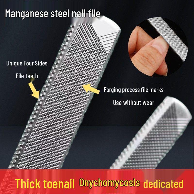 Gray Stainless Steel Nail Care Kit with Polishing and Double-Sided Nail File