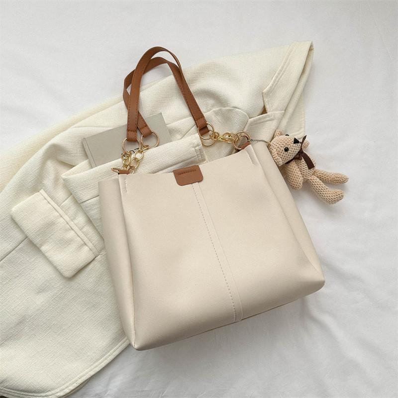 Stylish Large Capacity Tote Bag For Women In Fashionable Black White Pink Colors Ideal For College And Daily Use