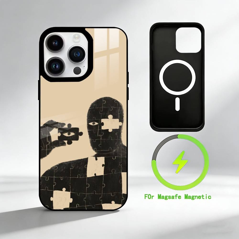 M-Metaphoric Dark Art Phone Case For iPhone 17 16 15 14 13 12 Pro Max Plus for Mirror Wireless Magnetic Cover