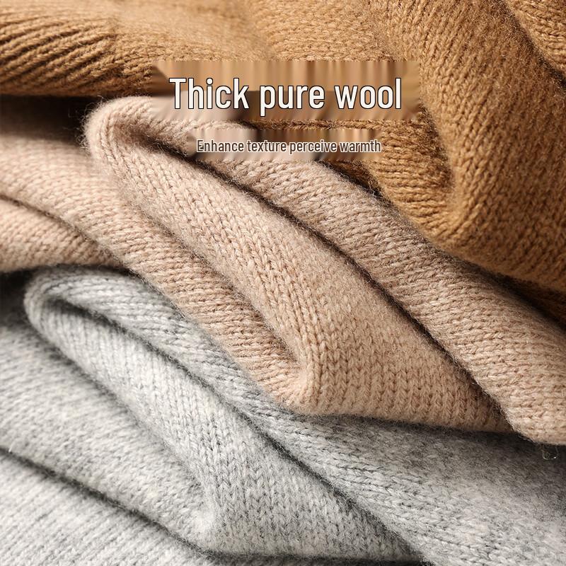 Mark Fairwhale Men's Thick Pure Wool Round Neck Sweater