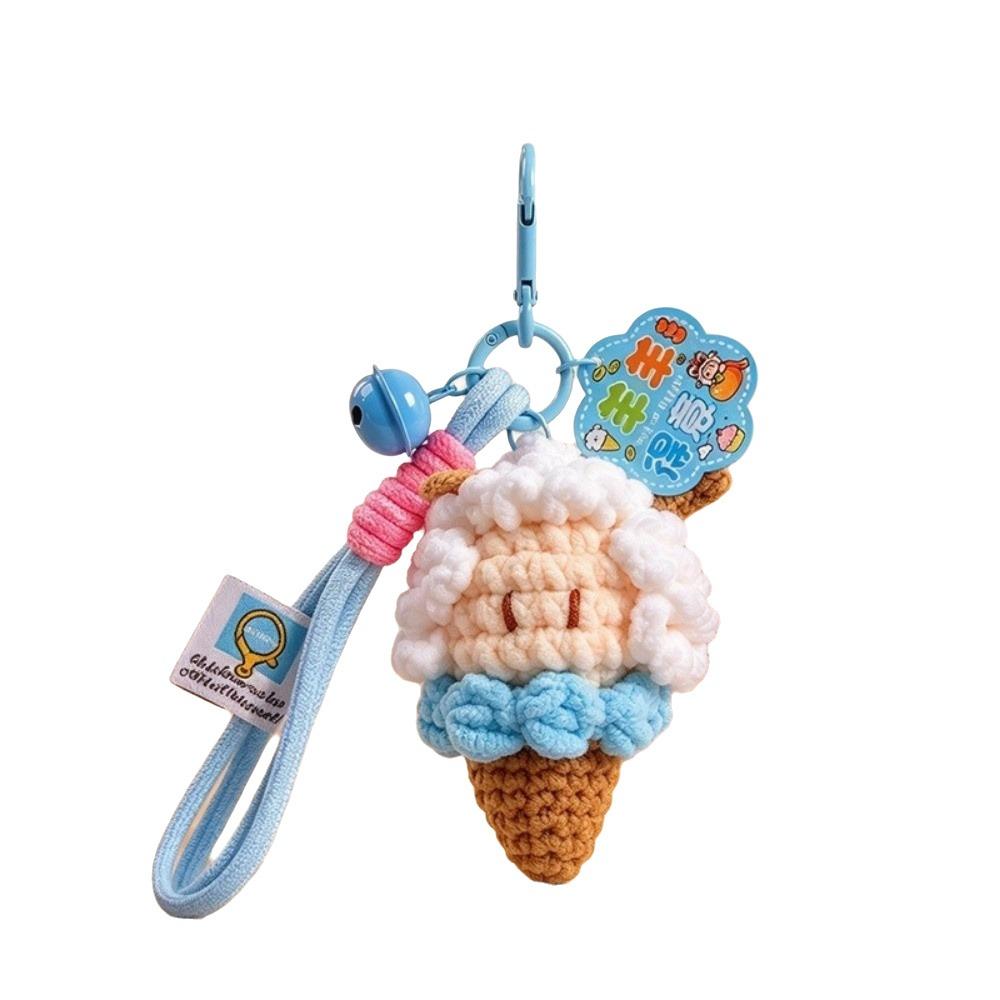 Cute Knitted Lamb Pendant Crochet Cartoon Sheep Doll Zodiac Sheep Gift Backpack Pendant  Bag Decor