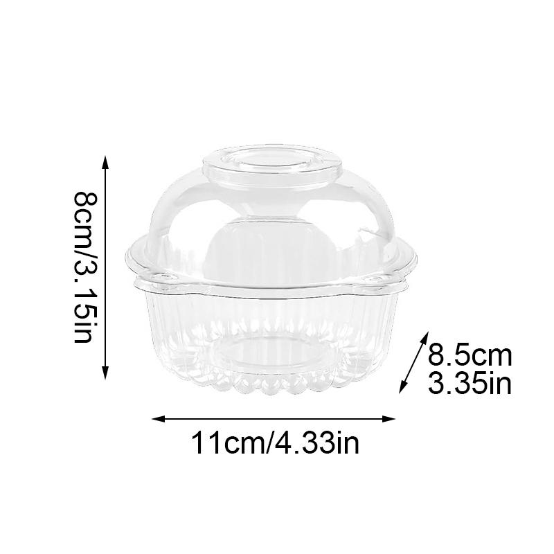10/50PC With Lids Birthday Clear Dessert Packaging Cupcake Holder Wedding Donut Muffin Cake Container Dessert