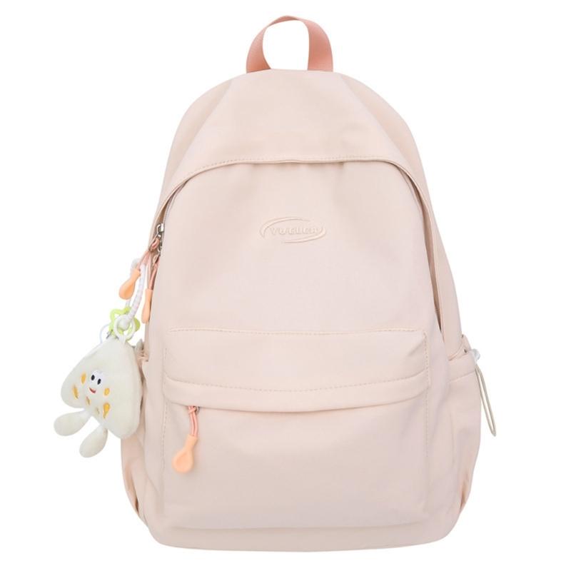 Solid Color Backpack for Women Korean Styles Backpack Student School Backpack
