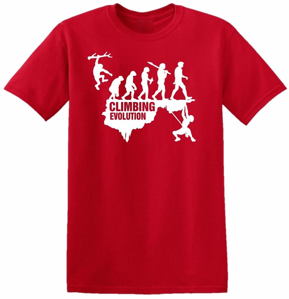 Evolution Of Rock Climbing T Shirt Mountain Climber Cliff Holiday Birthday Top