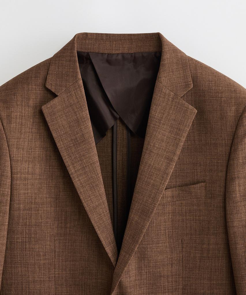 Stco [Summer] Two-Tone Textured Setup Jacket_Brown (Relaxed Fit)_Sejxb05Nsh
