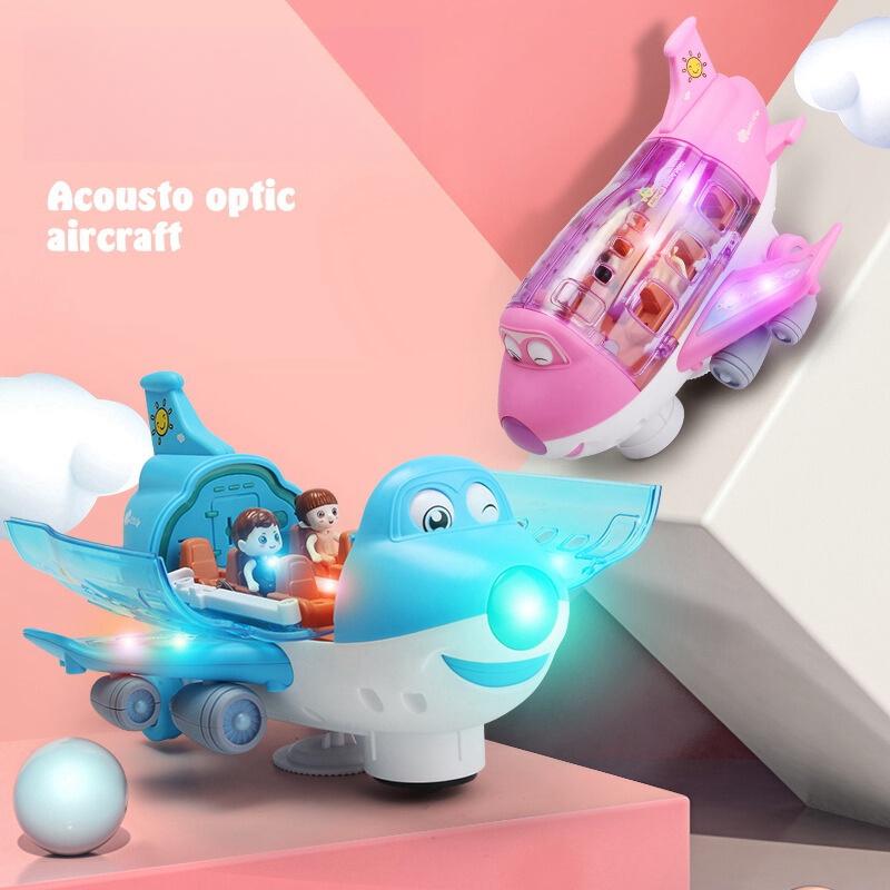 Wholesale Q Version Cartoon Airplane Toy With Rotating Lights And Music